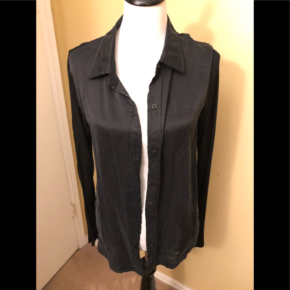 Michael Stars Silk Panel Button Up Shirt Size 2